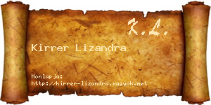 Kirrer Lizandra névjegykártya
